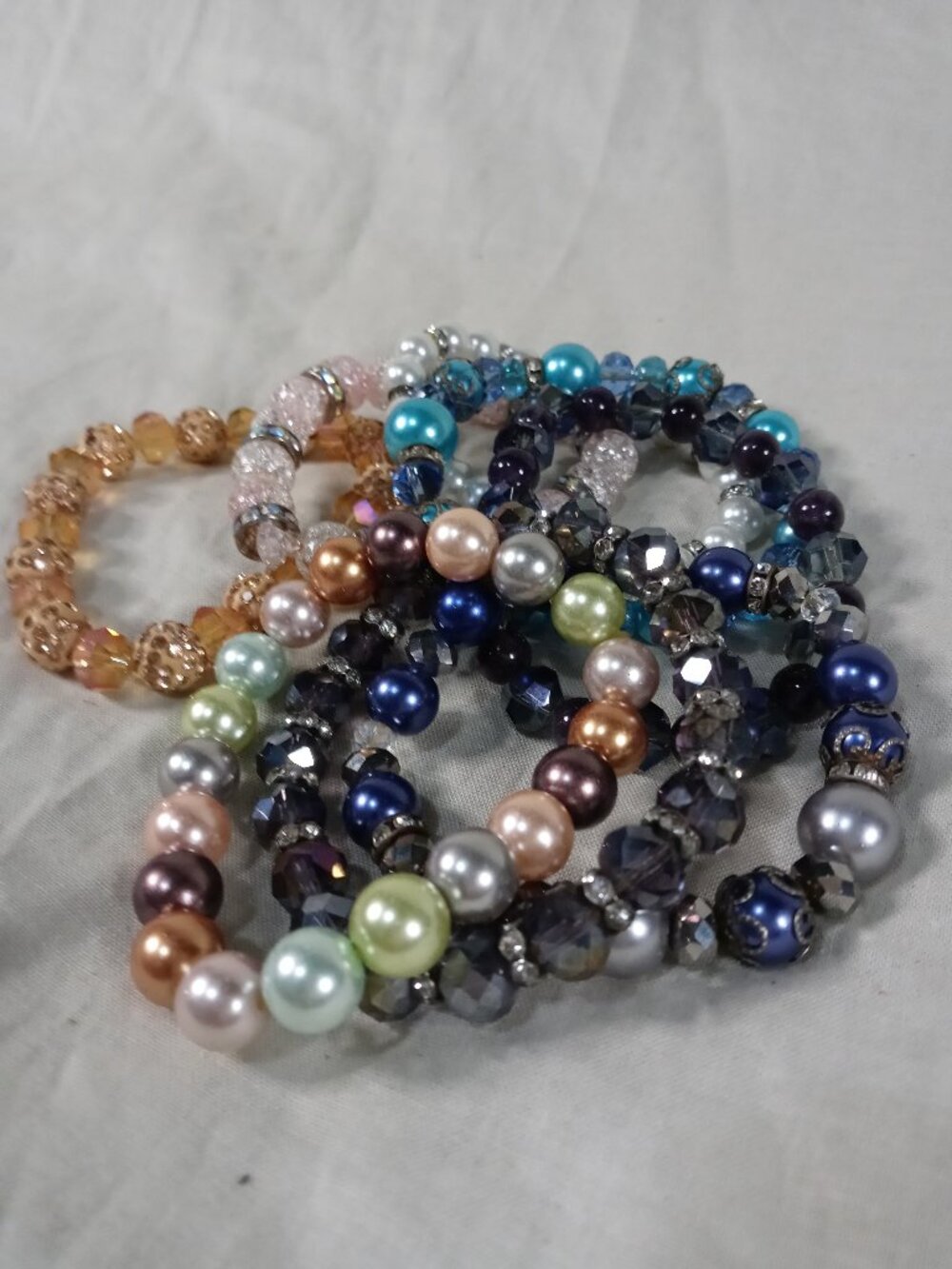 8 Handmade Women Beaded Bracelets Beautiful Colorful Jewelry Bundle Set New Cond